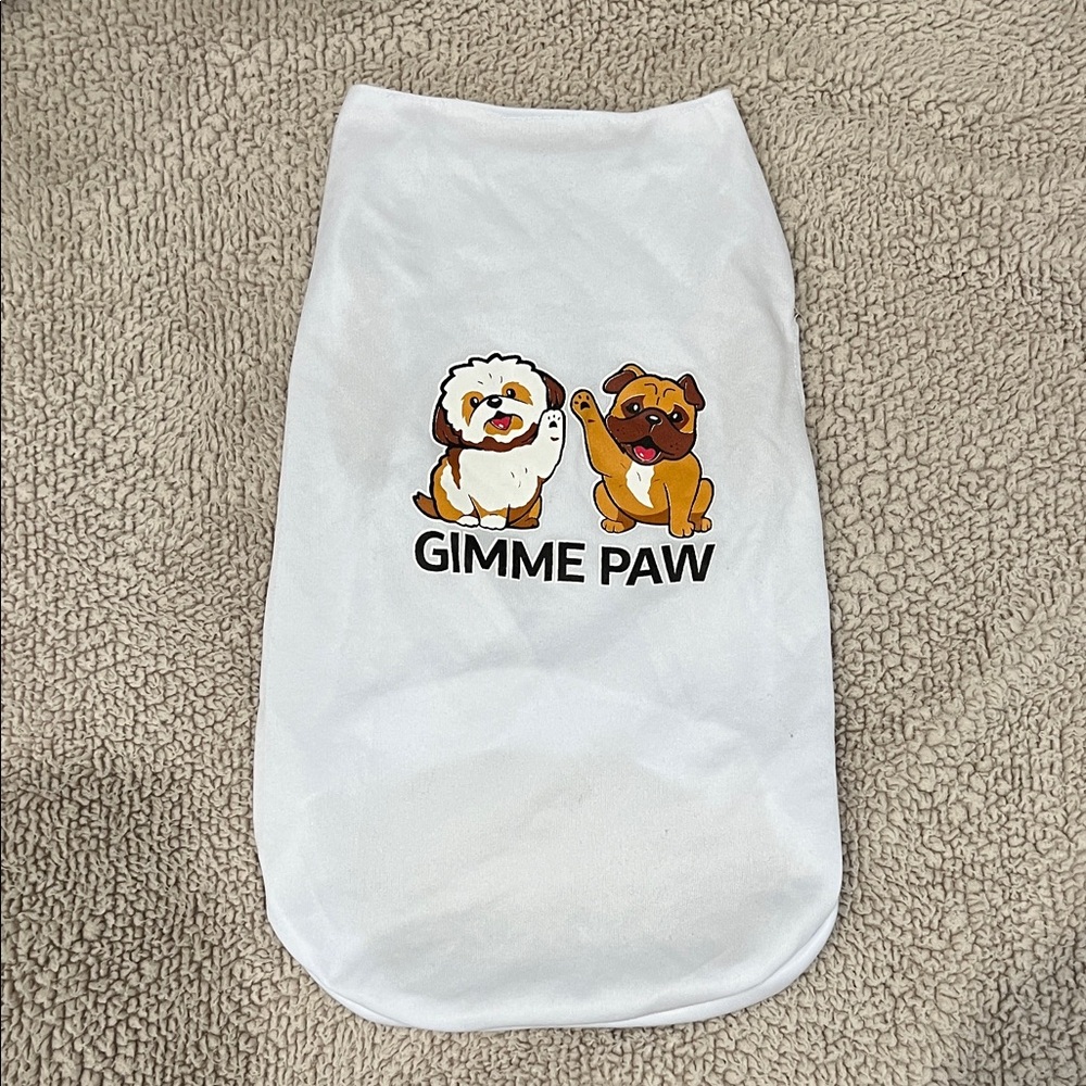 Gimme Paw White Dog Shirt - Cute Paw Print Pet Tee